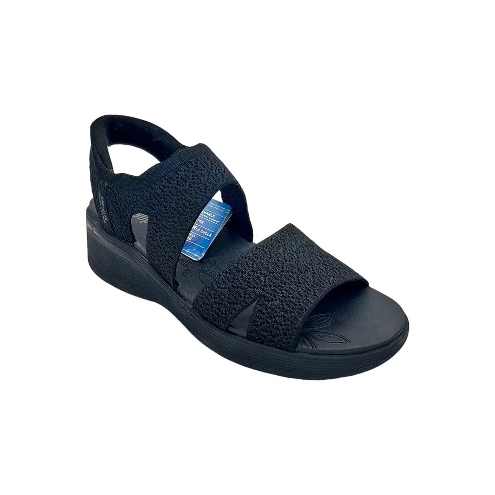 Skechers Women's Slip ins Pier Lite Knit Wedges Adoration Black - Medium